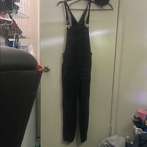 Women's Black Denim Overalls